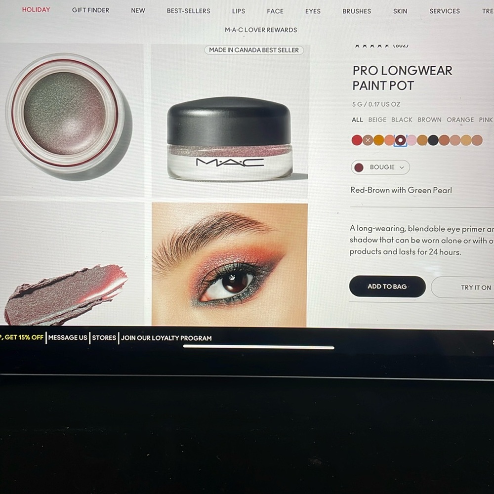 Mac Pro long wear paint pot  size 5G/ 0.17 OZ